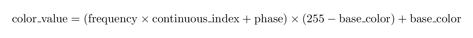 Continuous Coloring Sine Formula