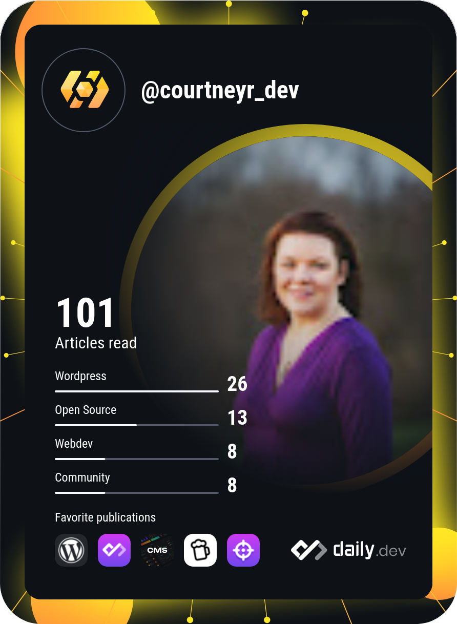 Courtney Robertson's Dev Card