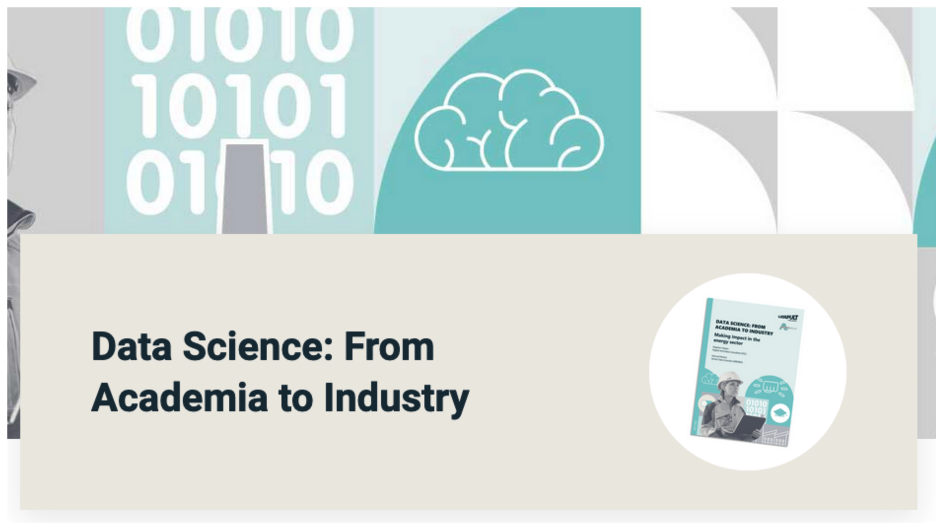 ALt: Energy Systems Catapult launch page for 'Data Science: From Academia to ndustry'