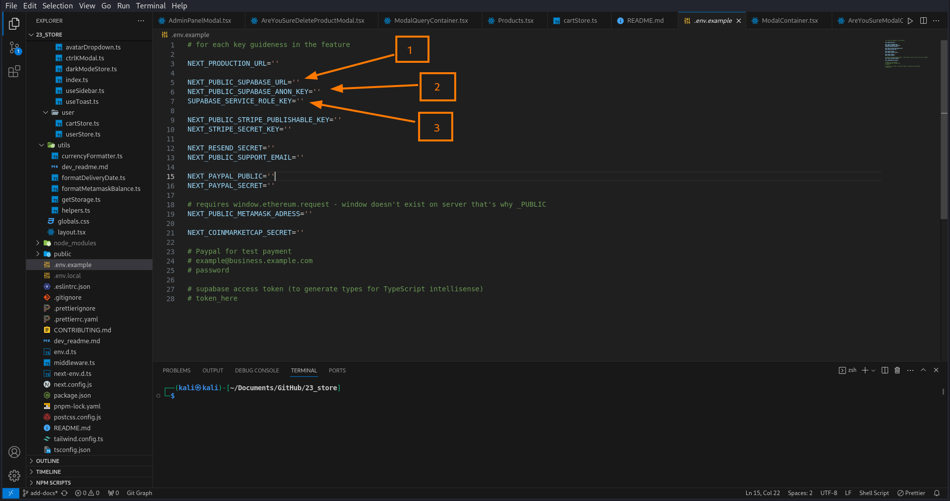 Paste .env