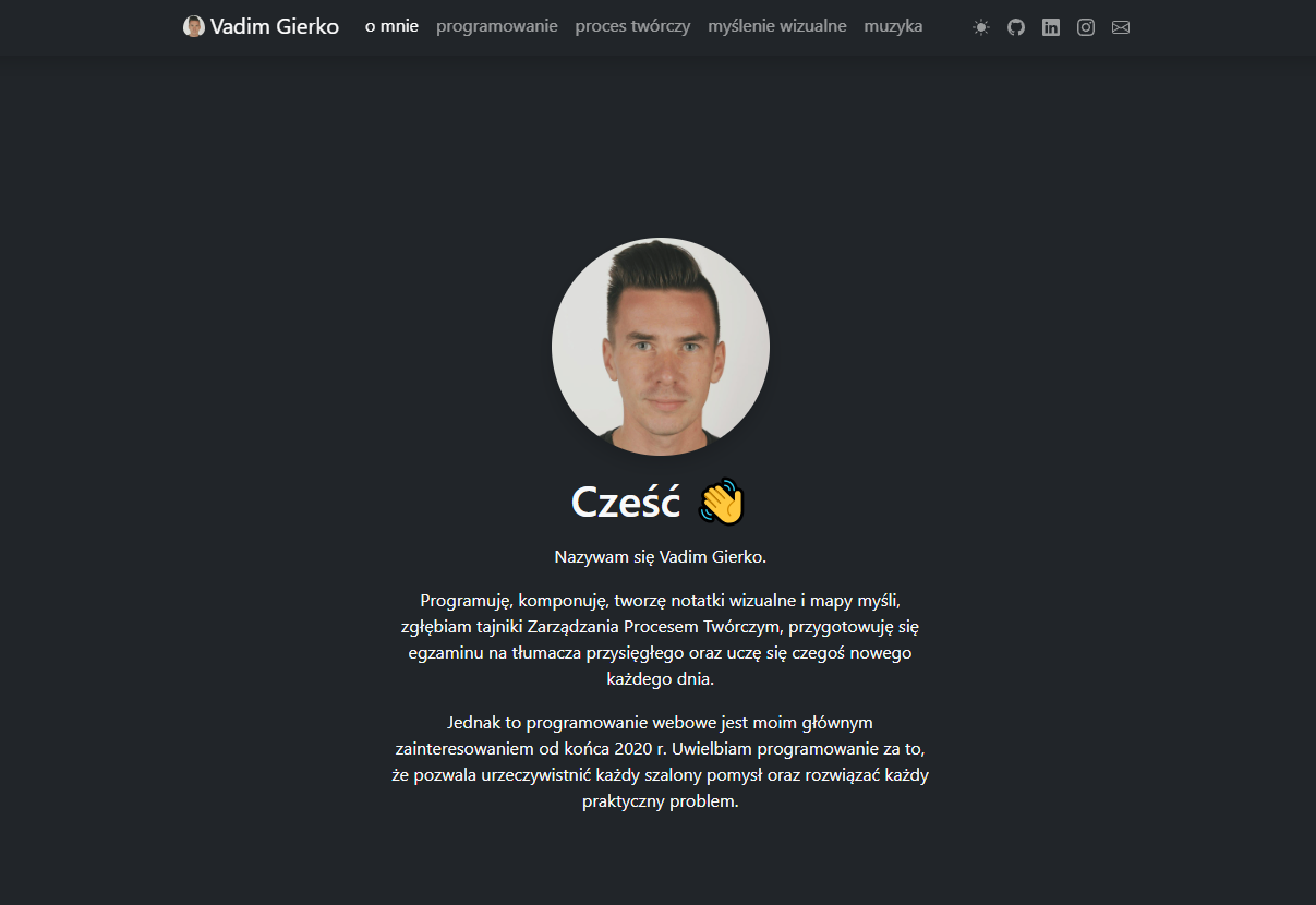 vadimgierko.com personal website index root screenshot