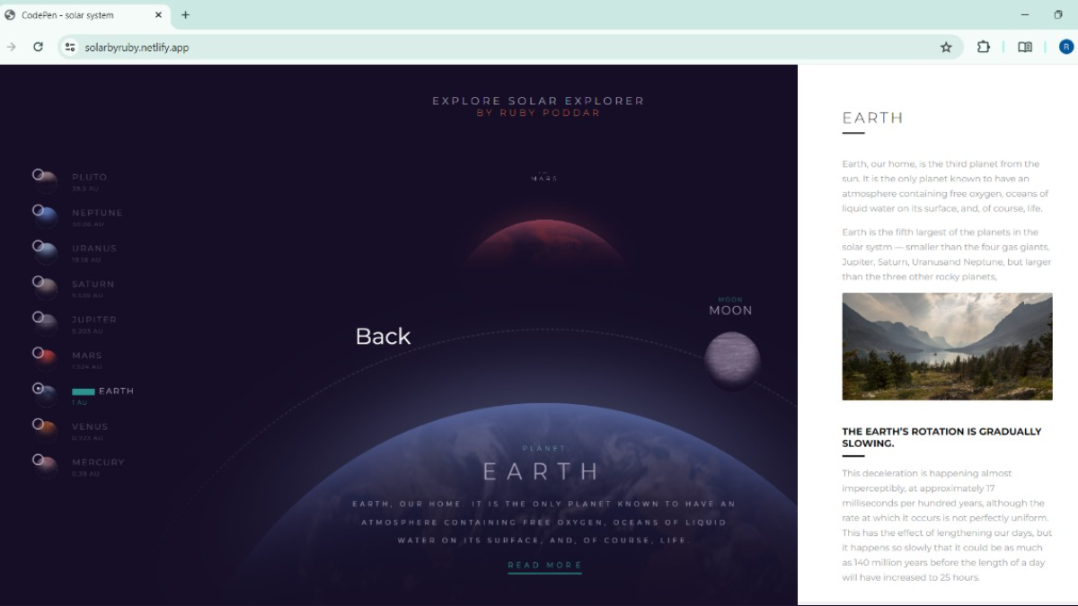 Explore Solar System Explorer Banner