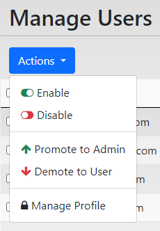 Manage Actions