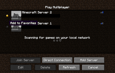 Multiplayer Select Screen with Favorites