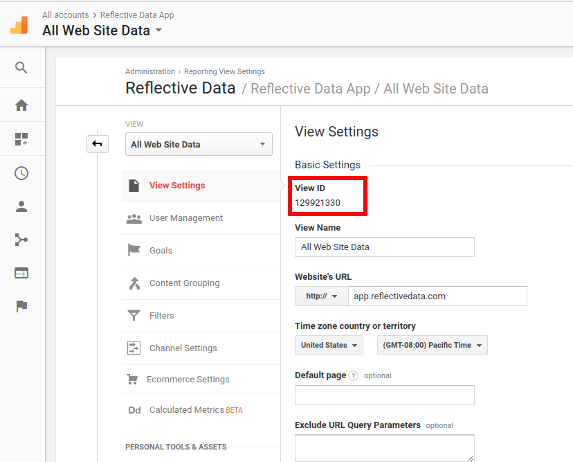 Google Analytics Settings