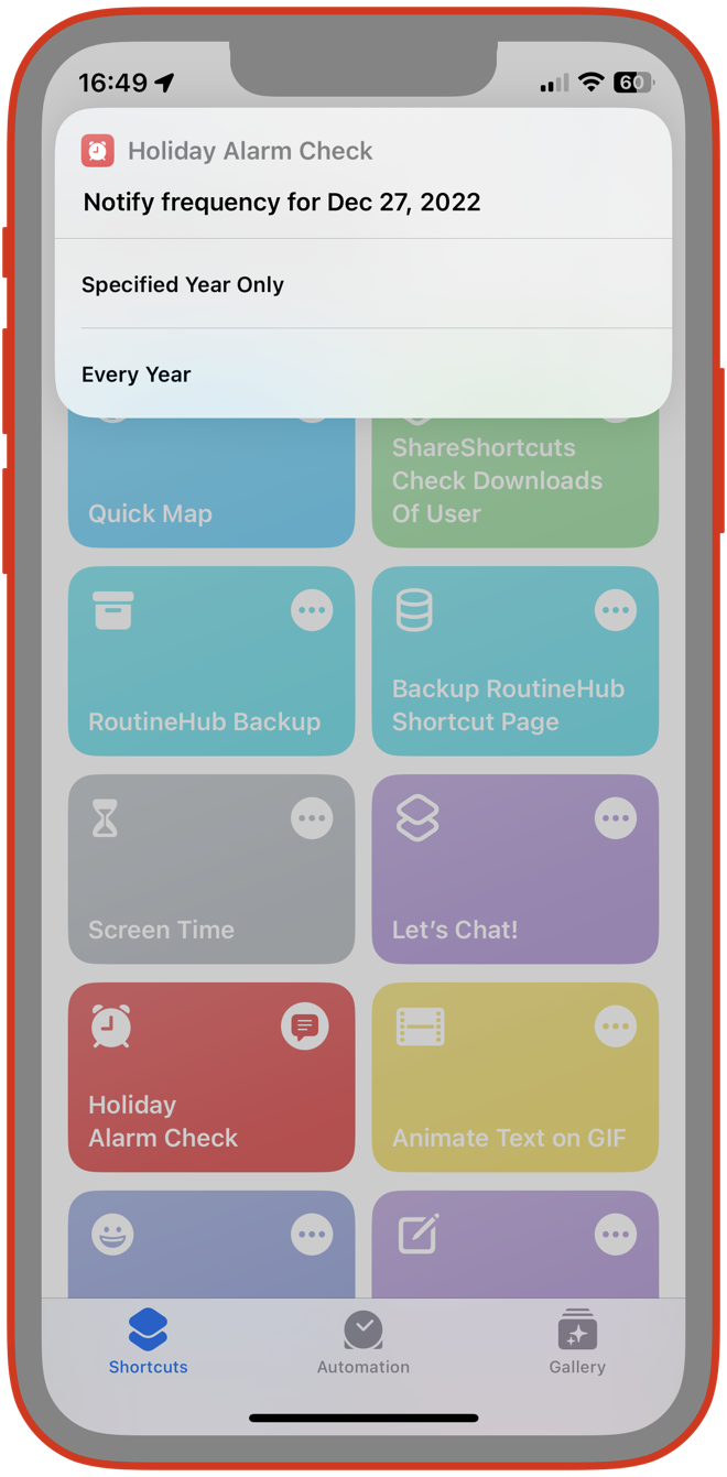 Notify Frequency Prompt