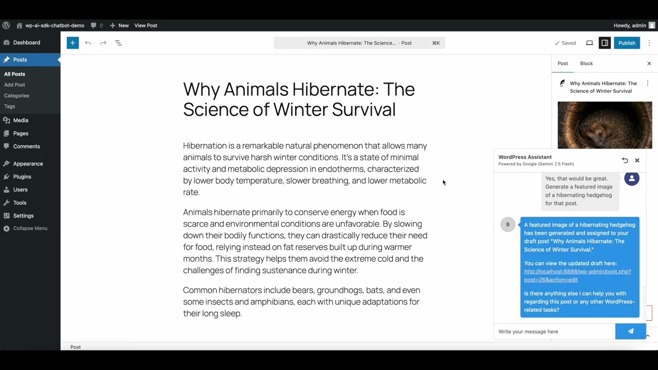 Watch the chatbot demo screencast on YouTube