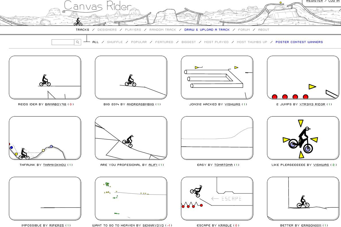 Canvas Rider – browser 2D bike-riding game · GitHub