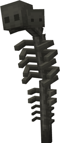 A creature with 3 heads made of bone