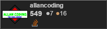 profile for Allancoding on Stack Exchange, a network of free, community-driven Q&A sites