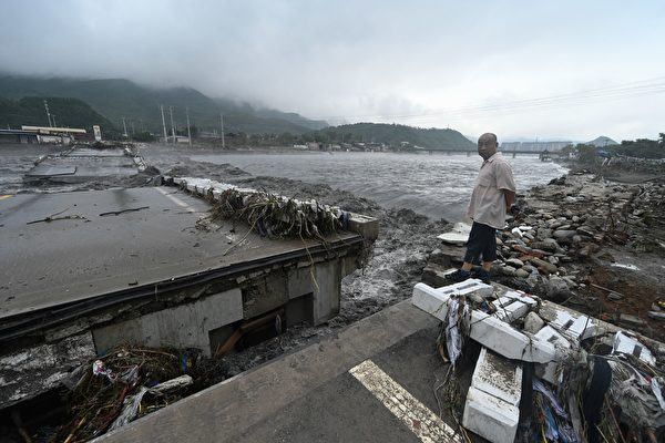 2023年8月1日，北京房山洪灾，大石河灾情。（PEDRO PARDO/AFP via Getty Images）