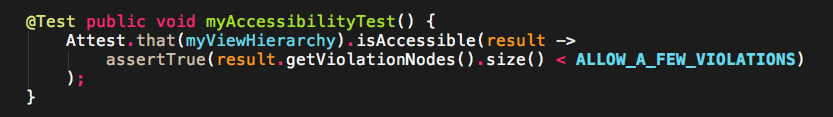 Screenshot of an example Code test.