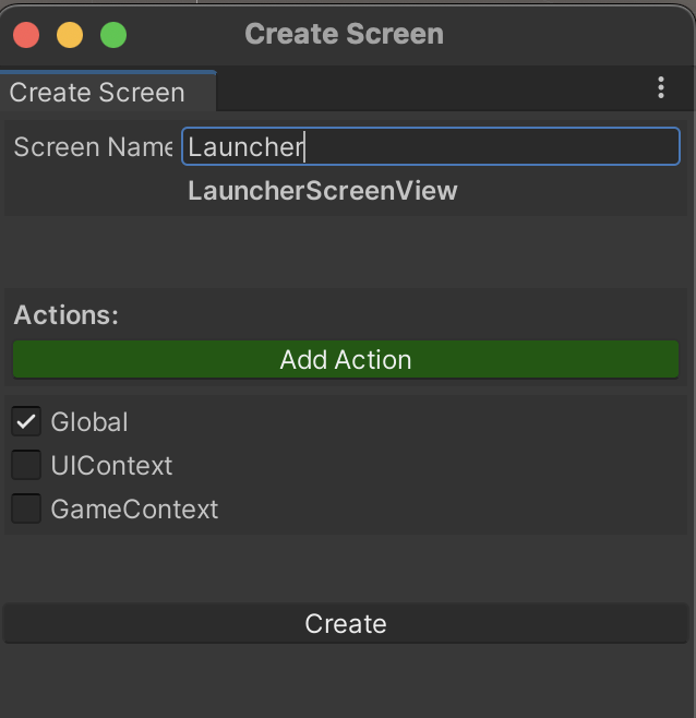 Create Screen Editor Window