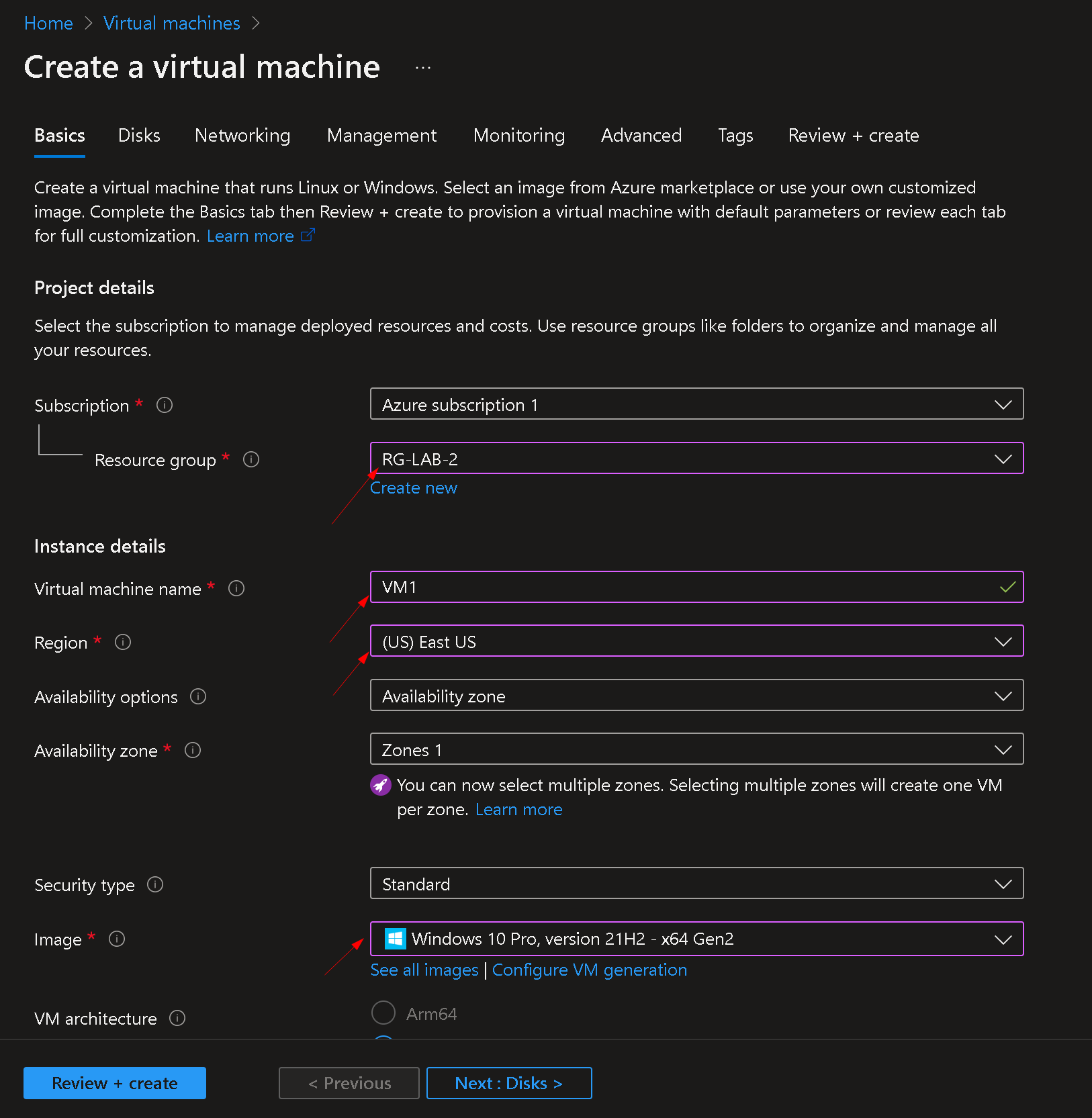 create virtual machine name