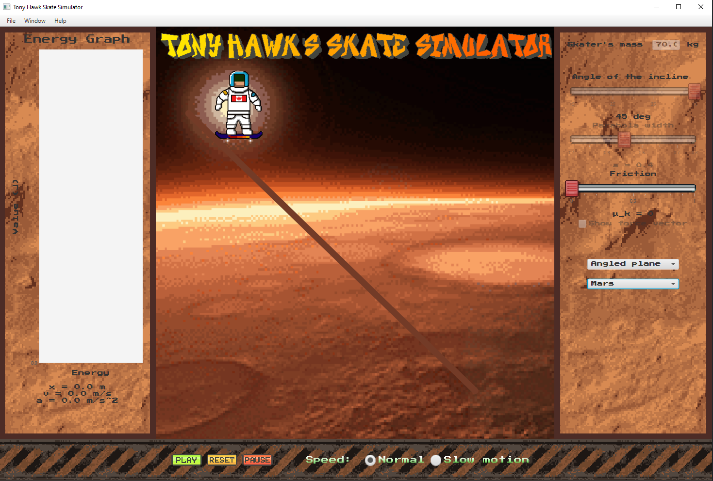 Image: GUI of TonyHawkSkateSimulator