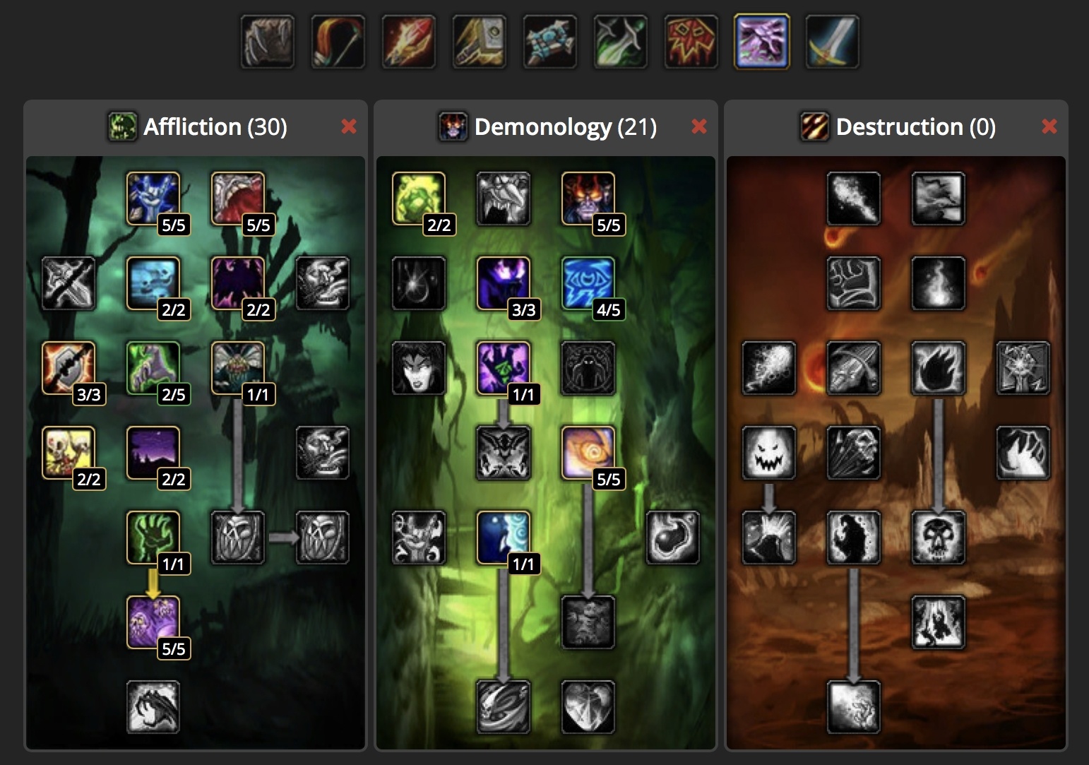 World of Warcraft Skill Tree