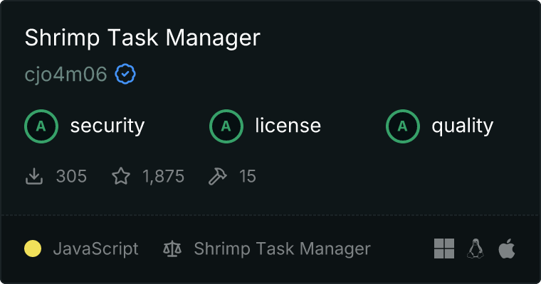 Shrimp Task Manager MCP server