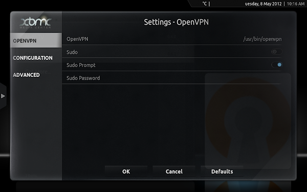 OpenVPN add-on OpenVPN settings section.