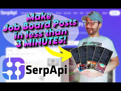 Walkthrough video detailing creating job board posts using SerpApi step-by-step