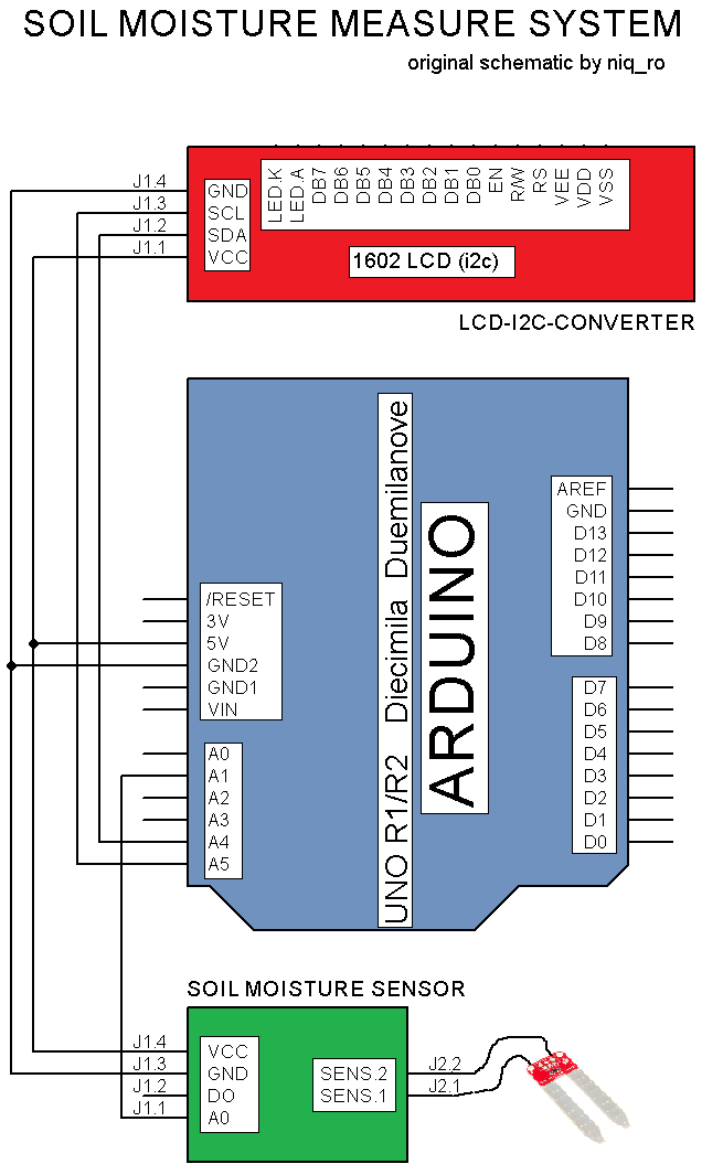 schematic with Arduino Uno & LCD1602 with i2c interface