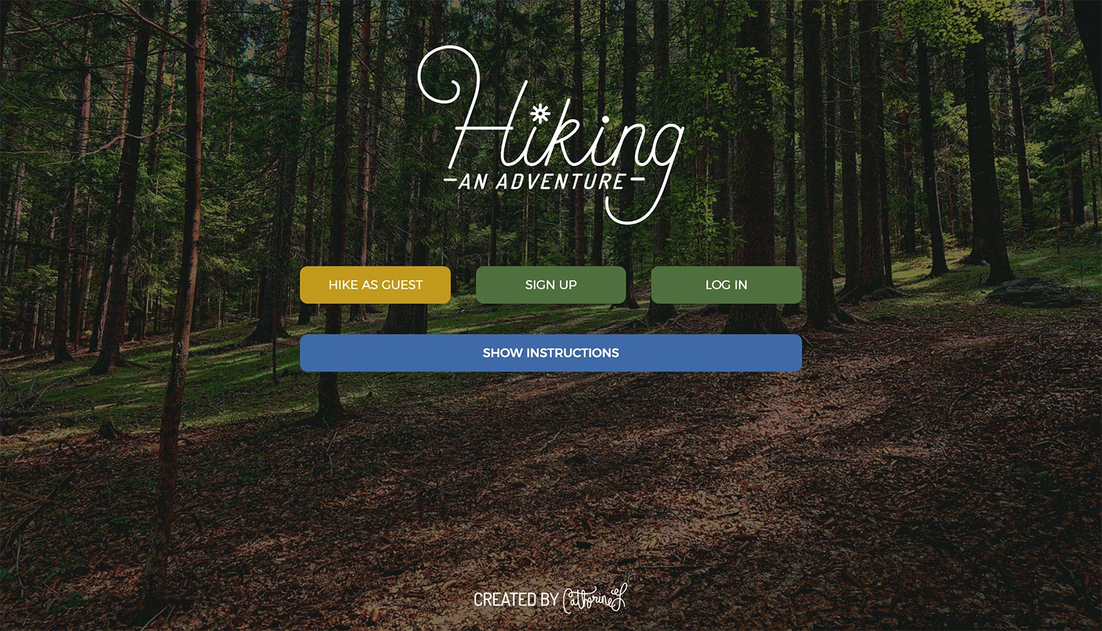 Hiking an Adventure home screen image