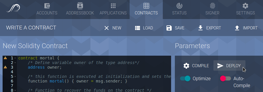 Parity Solidity Contracts