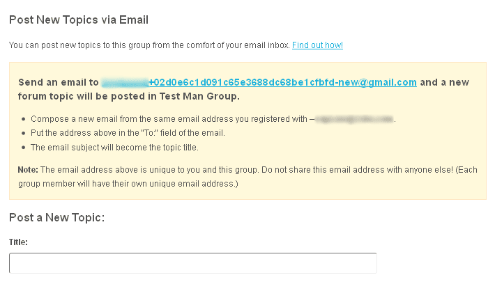 Screenshot of 'Post New Topics via Email'