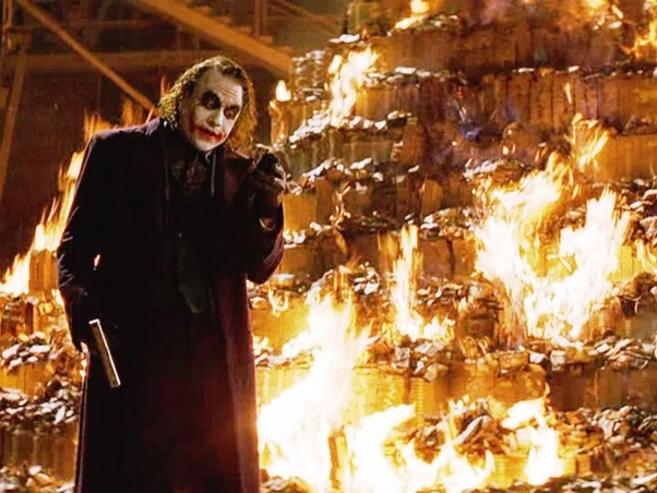 Joker Burns Money