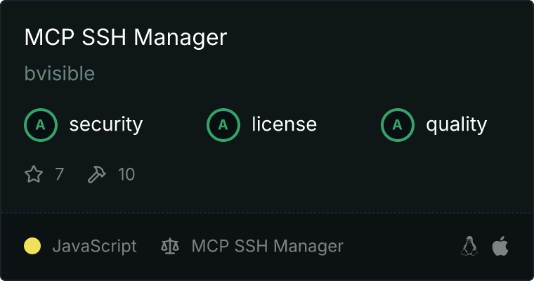 SSH Manager MCP server
