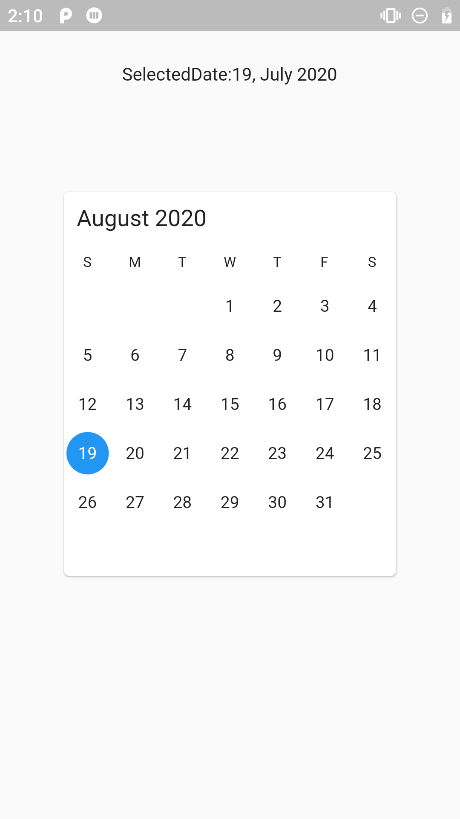 Selected date details