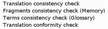 QA > Consistency checks submenu