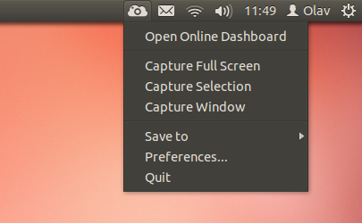 A screenshot of the client running on Ubuntu