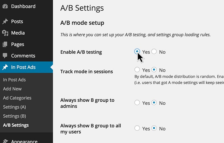 Market like a pro with included A/B testing.