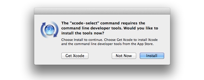 Xcode 5 command line tool installation