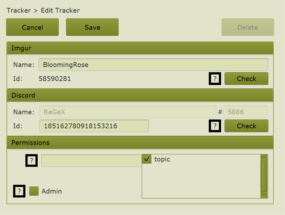 Edit Tracker Window