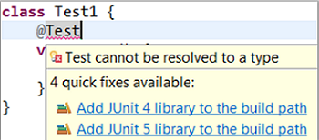 add junit 5 lib quick fix