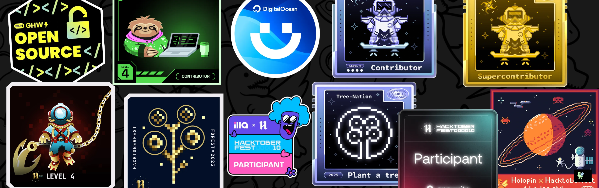 An image of @pralinkhaira's Holopin badges, which is a link to view their full Holopin profile