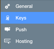 Parse app key panel