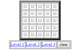 Standard 5-by-5 board