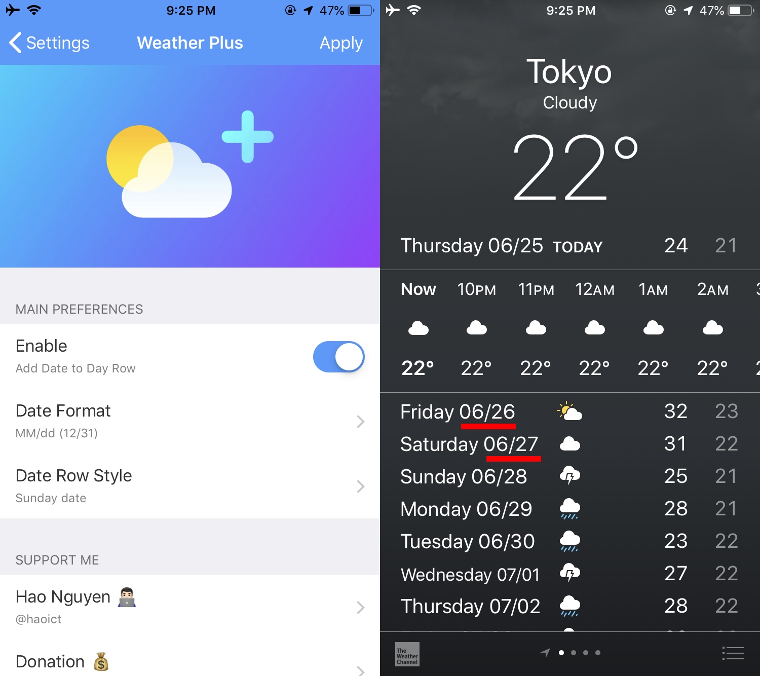 Weather Plus Preferences