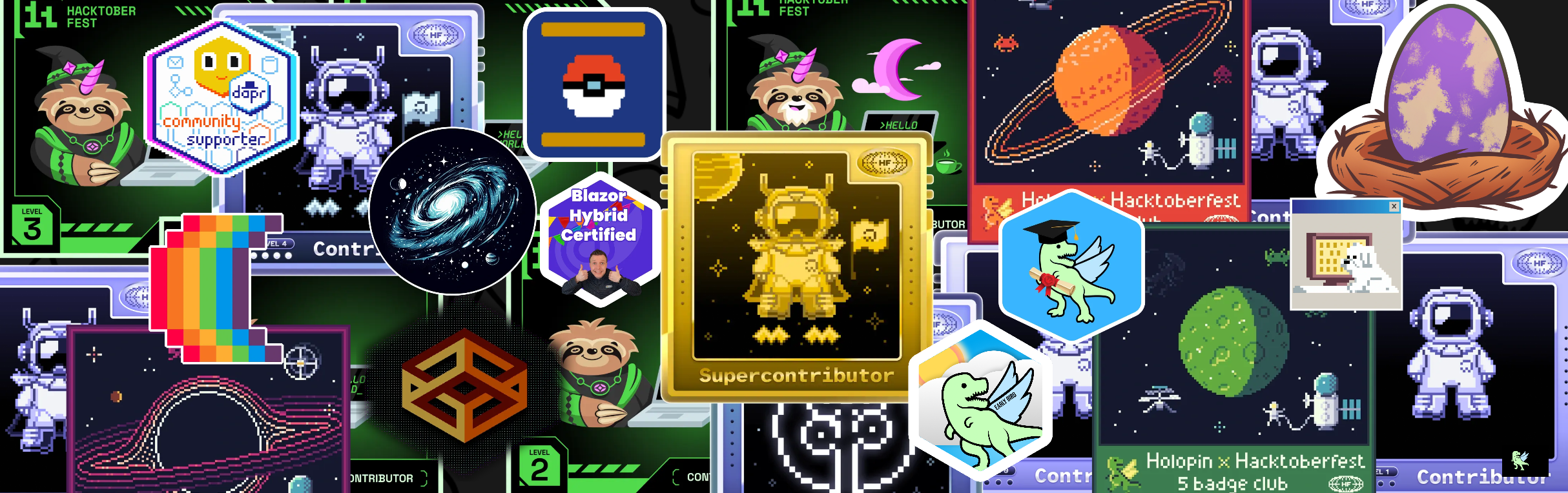 An image of @hansrv's Holopin badges, which is a link to view their full Holopin profile