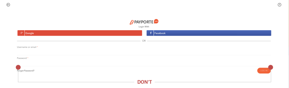 Payporte’s input fields, image source: https://blog.prototypr.io/creating-user-friendly-forms-46e3f7f4eef2 