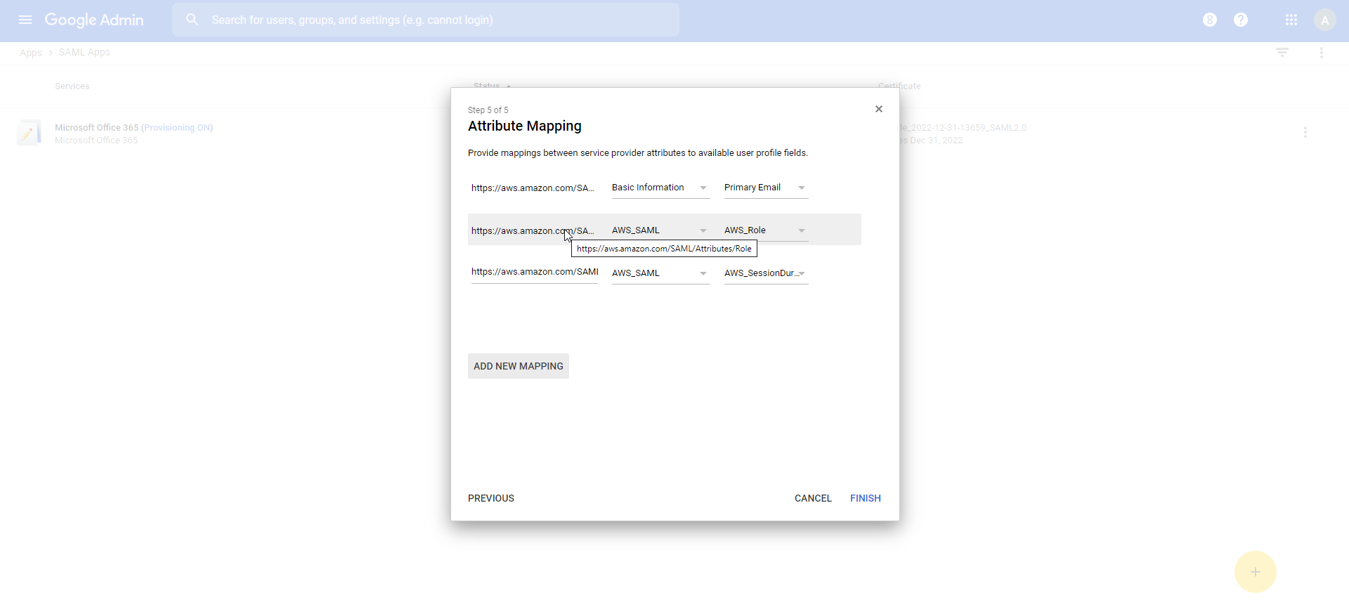 Set Attribute Mapping - Role