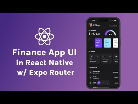 Finance App UI in React Native with Expo Router Tutorial for Beginners