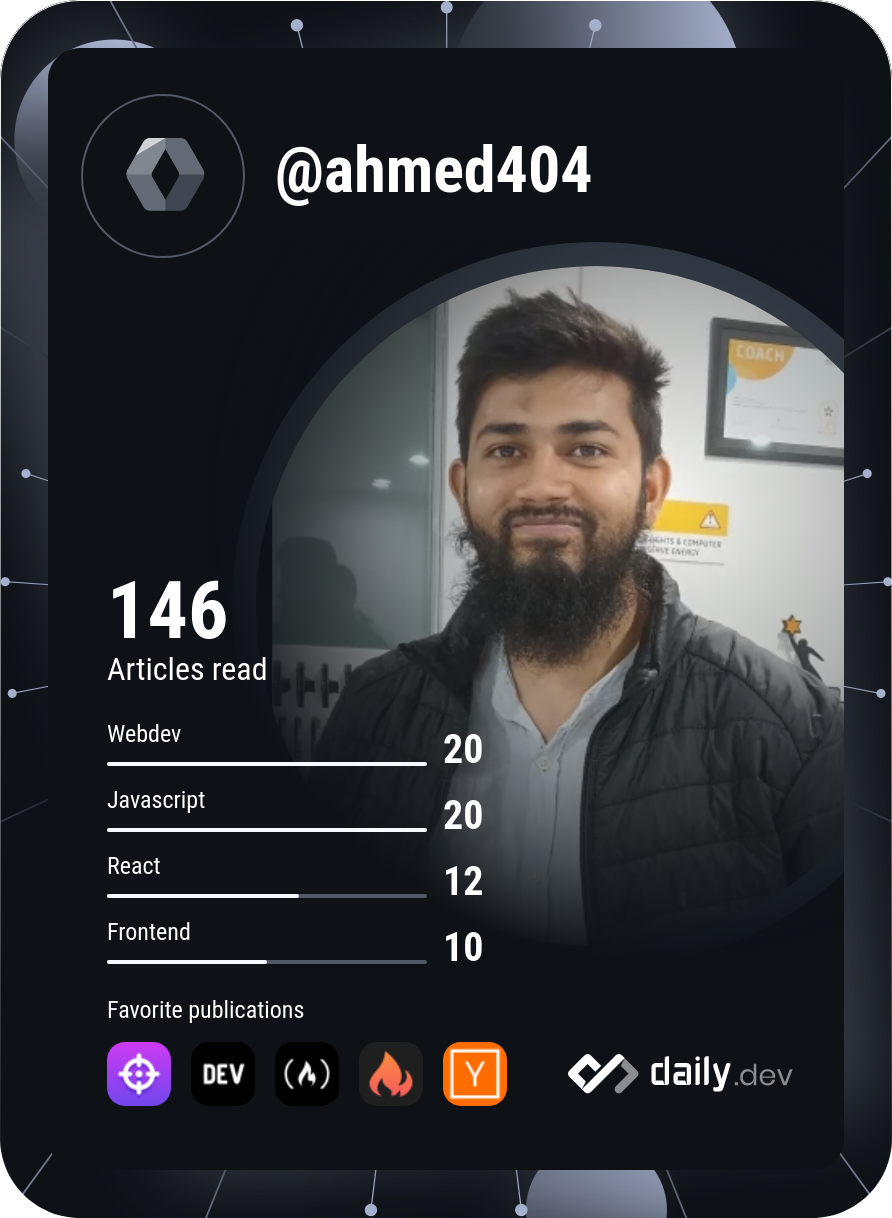 Ahmed's Dev Card