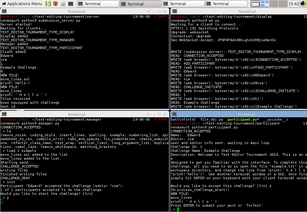 Text Editor Tournament in Action