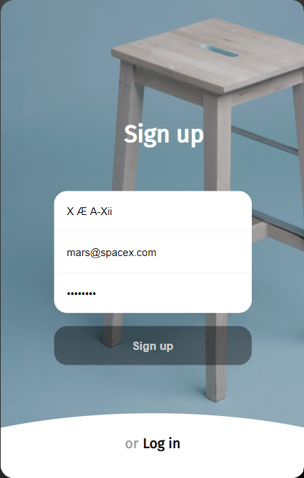 Sign-up Window