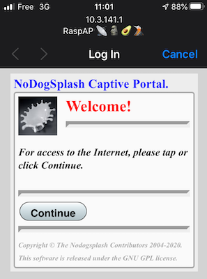 captive portal screen