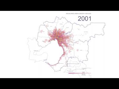 Urban growth of the Melbourne metropolitan area in 1883-2030