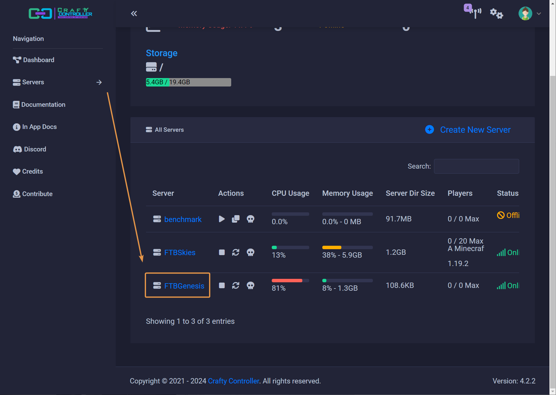 opennewlycreatedserver